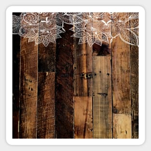 rustic country farmhouse chic vintage lace barnwood Sticker